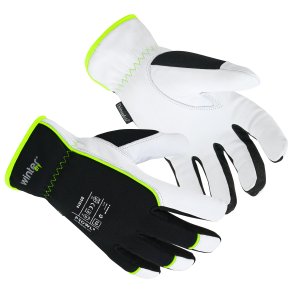 Vanntett F�ret monteringshanske i geiteskinn, Elastisk polyester h�ndrygg (BESTILLINGSVARE)