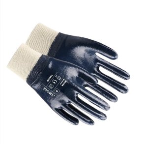 Kheldyppet Nitrilhanske med Strikket Bomullsmansjett